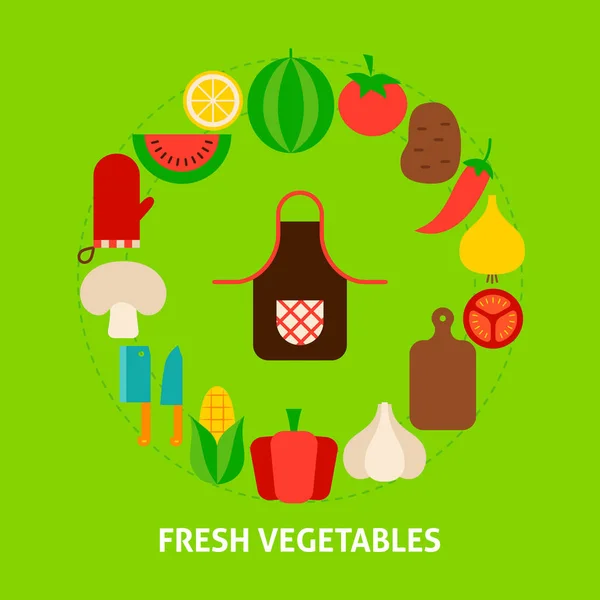 Färska grönsaker vykort — Stock vektor