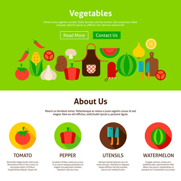Grönsaker webbdesign — Stock vektor