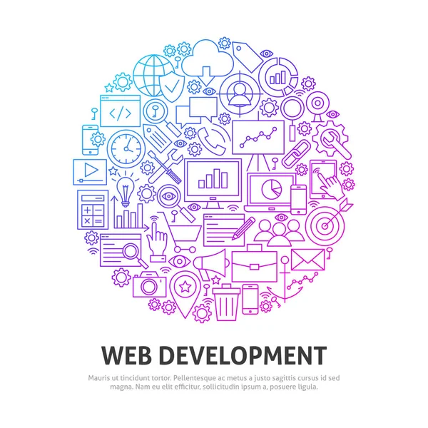 Концепция круга веб-разработки — стоковый вектор