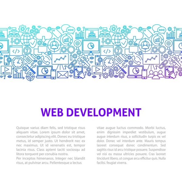 Web Development vonal tervezősablon — Stock Vector
