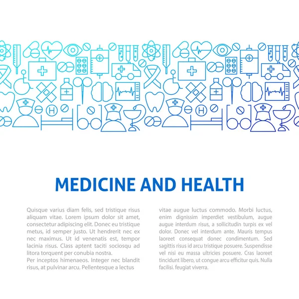 Modello di progettazione della linea di salute della medicina — Vettoriale Stock