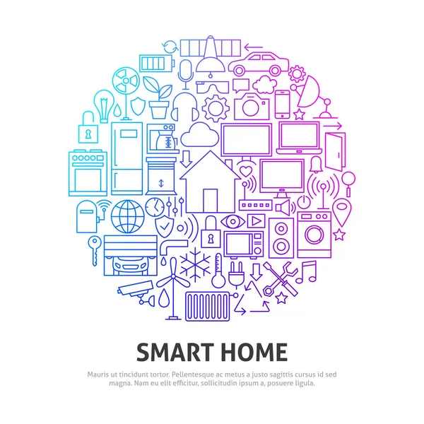 Smart Home cirkel Concept — Stockvector