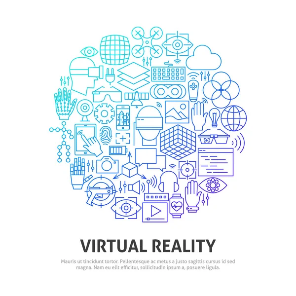 Realtà Virtuale Circle Concept — Vettoriale Stock
