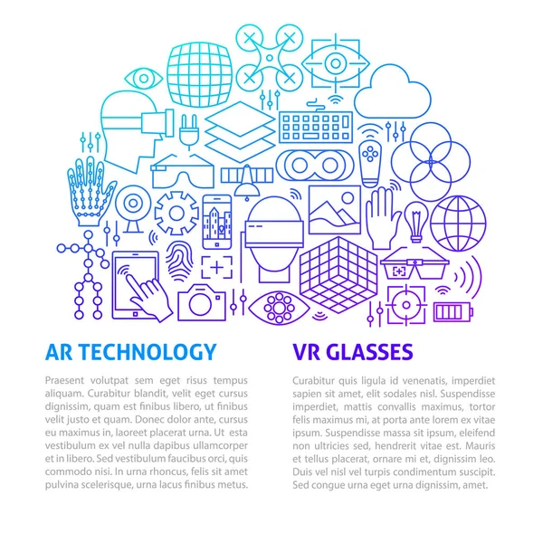 Шаблон линии очков VR — стоковый вектор