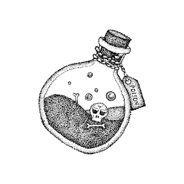 Bouteille empoisonnée Dotwork — Image vectorielle