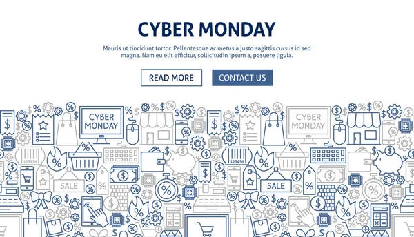 Cyber Pazartesi banner tasarımı — Stok Vektör