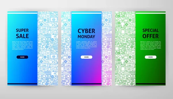 Cyber Pazartesi broşür tasarımı — Stok Vektör