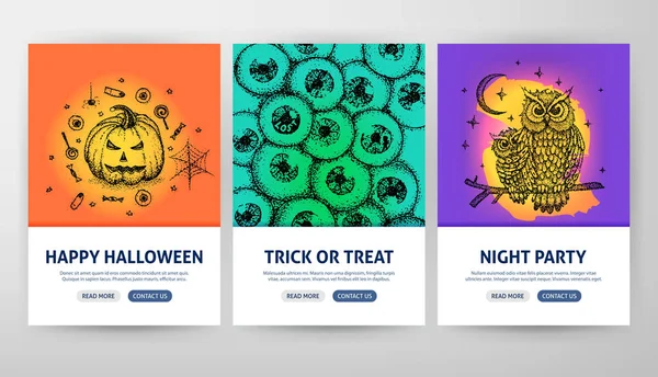 Halloween Web Flyer concepten — Stockvector