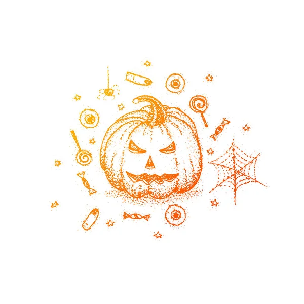 Jack o Lantern kleurrijke schets — Stockvector