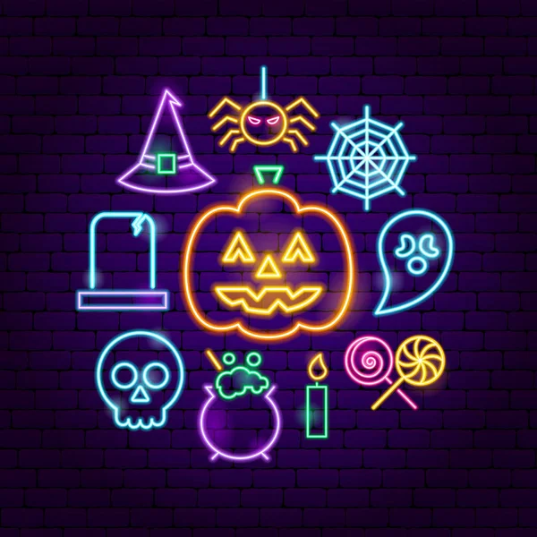 Concetto di Halloween Neon — Vettoriale Stock