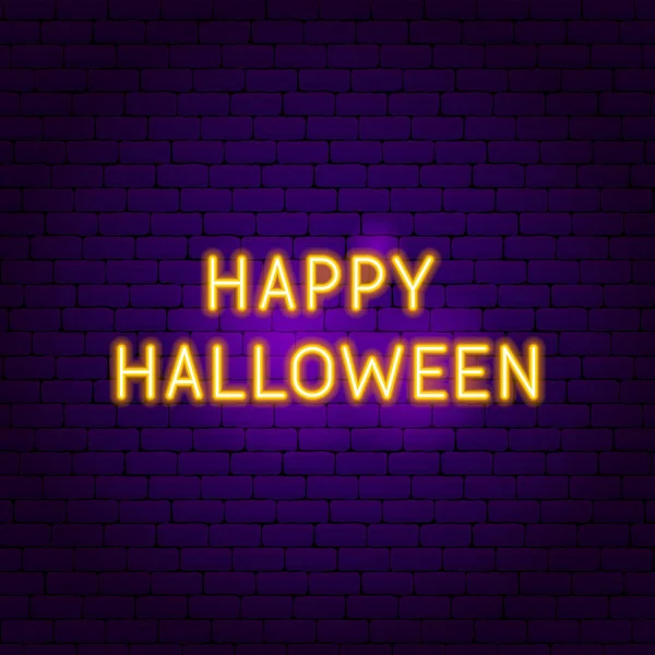 Happy Halloween neonowy znak — Wektor stockowy