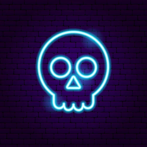Skull Neon Sign — Stock Vector