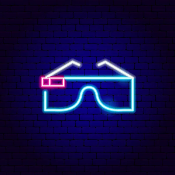 Virtuální realita brýle neonový nápis — Stockový vektor