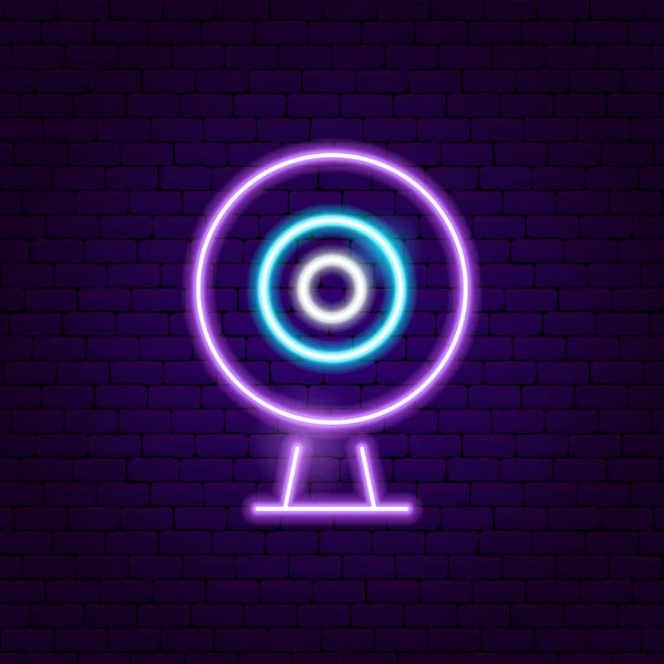 Kamerka internetowa Neon znak — Wektor stockowy