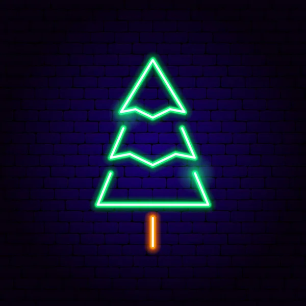 Kerstboom lichtreclame — Stockvector