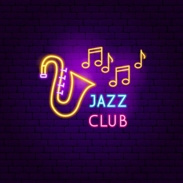 Jazz Club Sinal de néon — Vetor de Stock