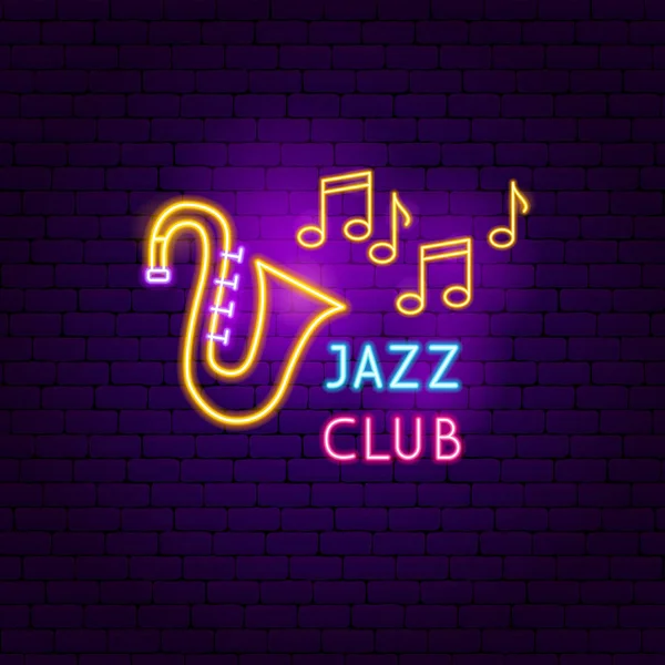 Jazz Club neonskylt — Stock vektor