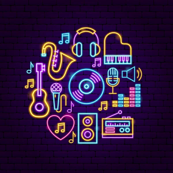 Music Sound Neon — стоковый вектор