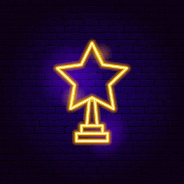 Star Award Neon Sign — Stock Vector