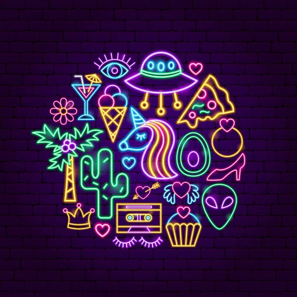 Kız güç Neon kavramı