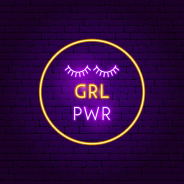GRL PWR Sinal de néon — Vetor de Stock