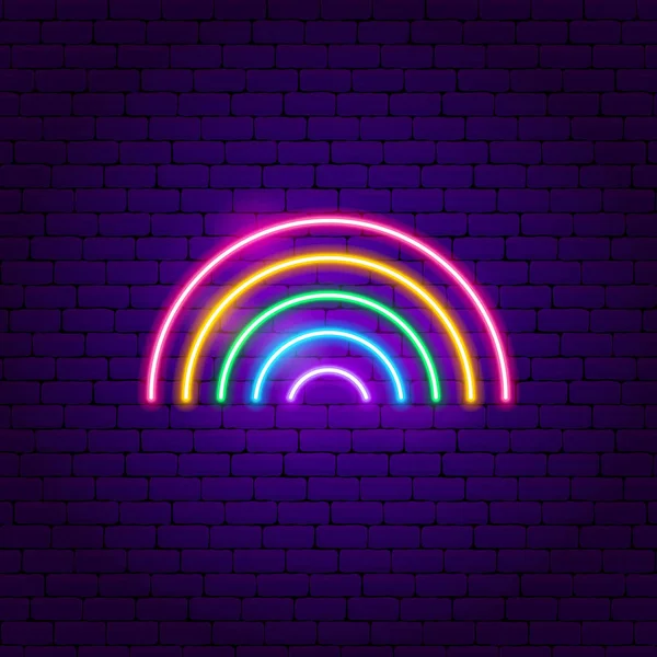 Signo de neón arco iris — Archivo Imágenes Vectoriales