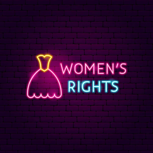 女性の権利のネオンサイン — ストックベクタ