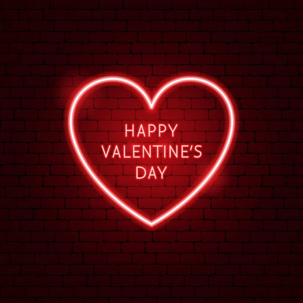 Feliz Día de San Valentín Neon Label — Vector de stock