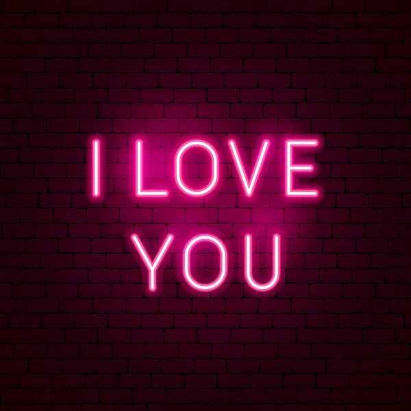 Szeretlek Neonfény — Stock Vector