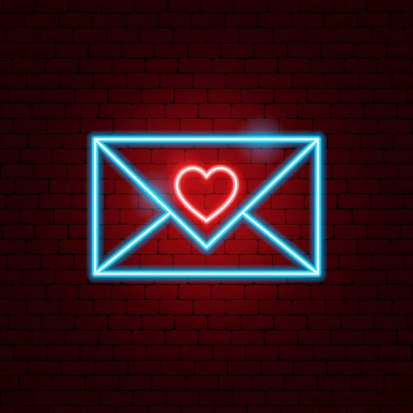 Love Letter Neon znak — Wektor stockowy