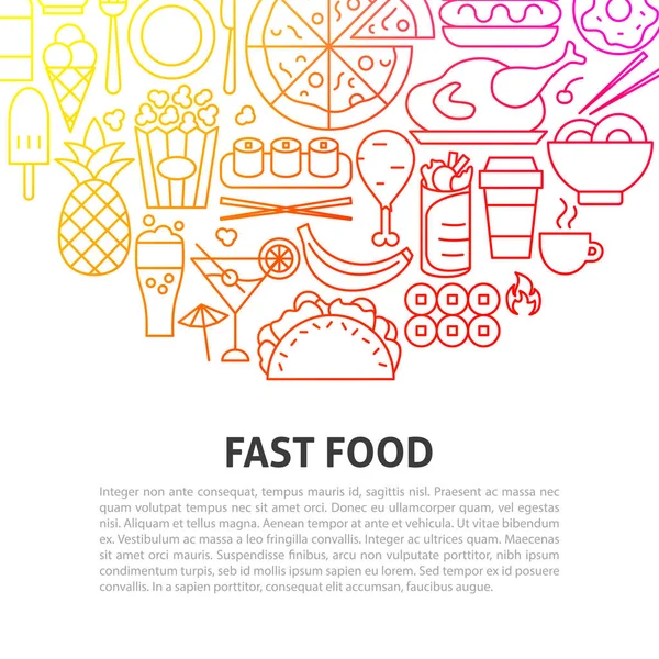 Fast Food Line Concept — Stockový vektor