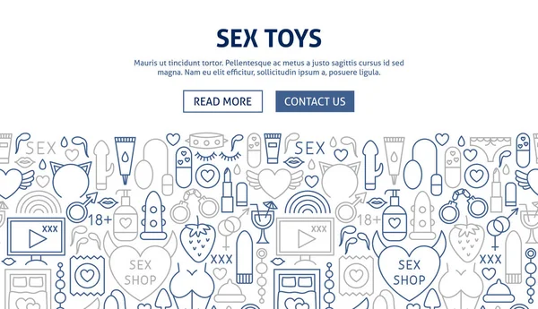 Juguetes sexuales Banner Design — Archivo Imágenes Vectoriales