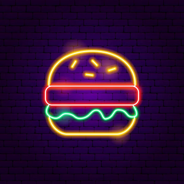 Burger Neonfény — Stock Vector