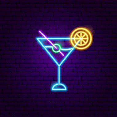 Martini kokteyl Neon tabela