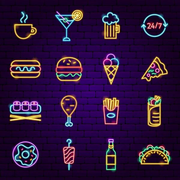 Fast Food Neon simgeler
