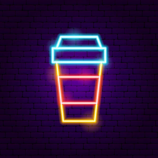 Gorący Coffee Neon znak — Wektor stockowy