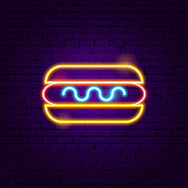 Hot Dog Neonfény — Stock Vector