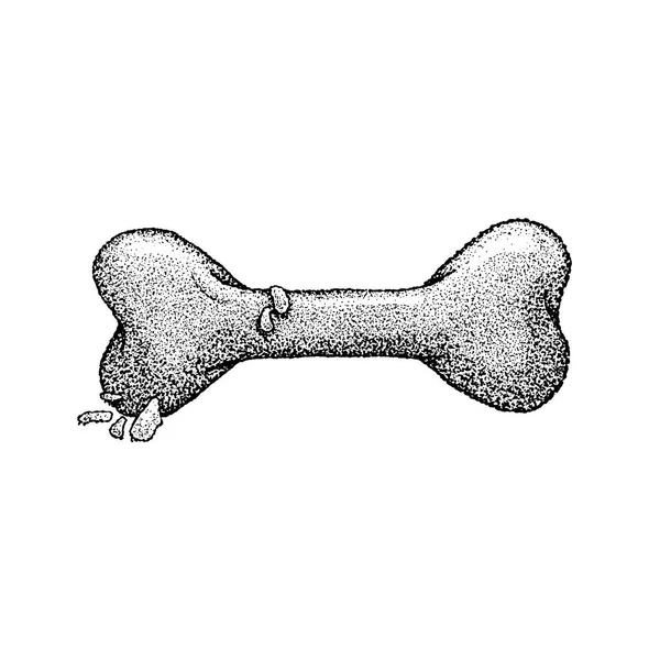 Dotwork Dog Bone - Stok Vektor