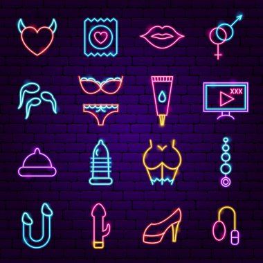 Seks Shop Neon simgeler