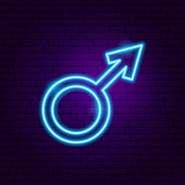 Tanda Neon Gender Laki-laki - Stok Vektor