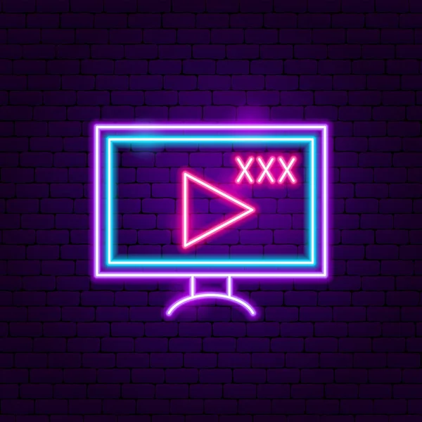 XXX Vídeo Signo de neón — Vector de stock