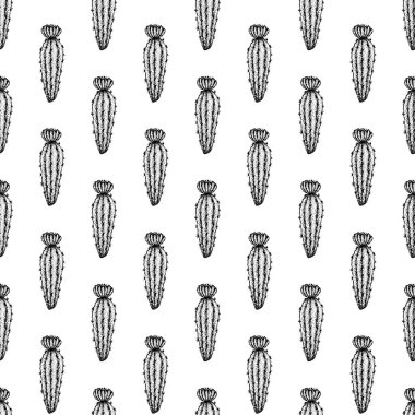 Dotwork çiçek kaktüs Seamless Modeli