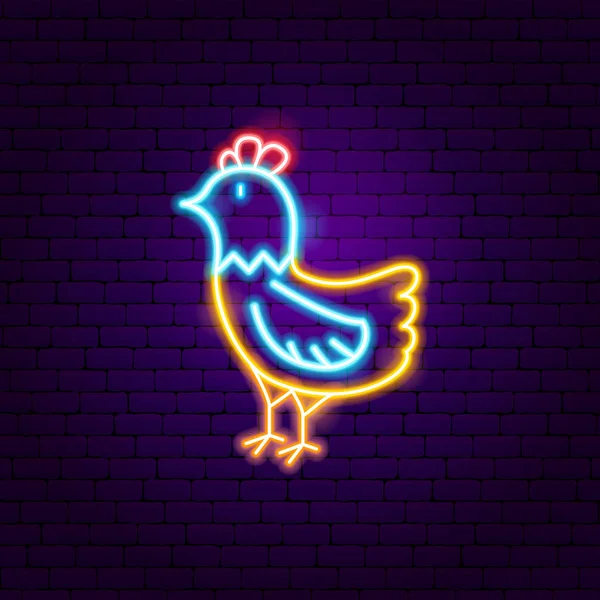Kurczaka Neon znak — Wektor stockowy