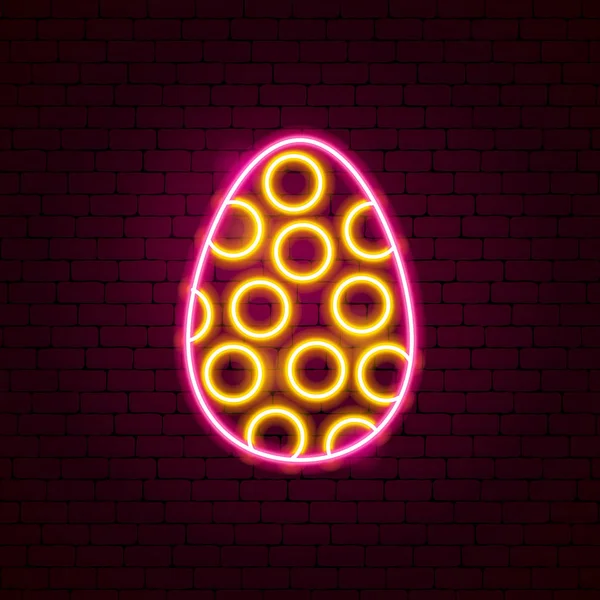 Easter Egg Neon Sign — Stock Vector