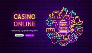 Casino Online Neon Banner tasarımı