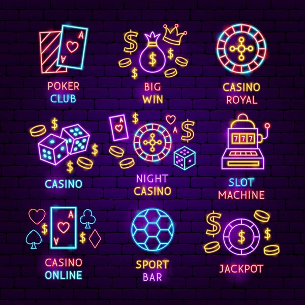 Casino Neon etiket kümesi