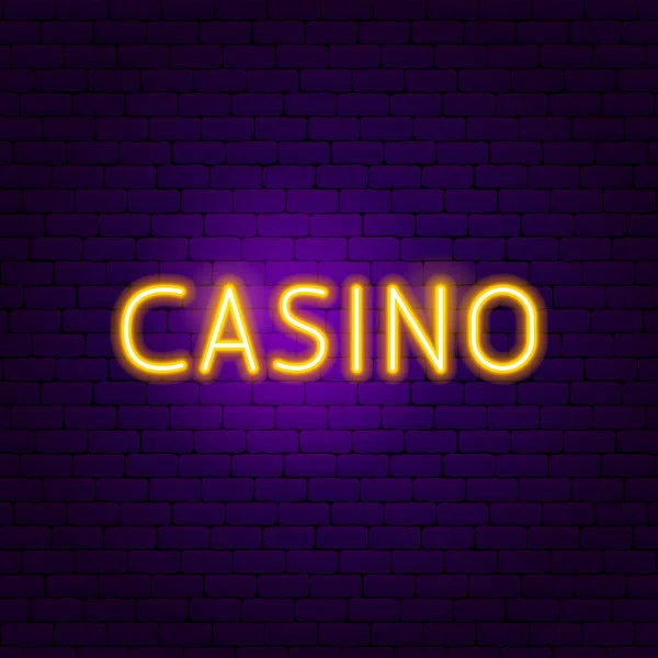 Casino signo de neón — Archivo Imágenes Vectoriales
