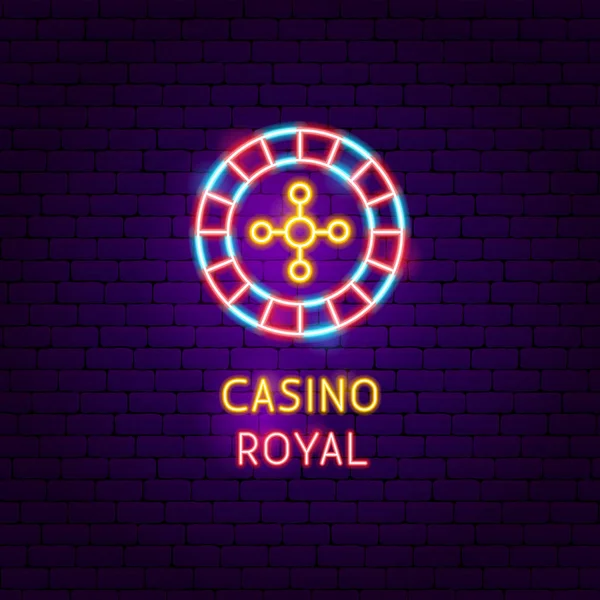 Casino Royal neón etiqueta — Vector de stock