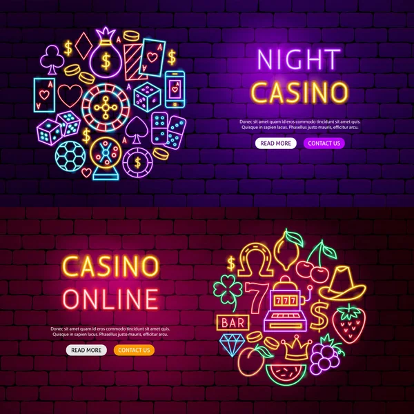 Banners del sitio web del casino — Archivo Imágenes Vectoriales
