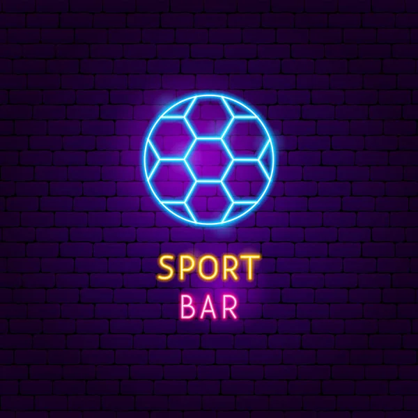 Spor Bar Neon etiket — Stok Vektör